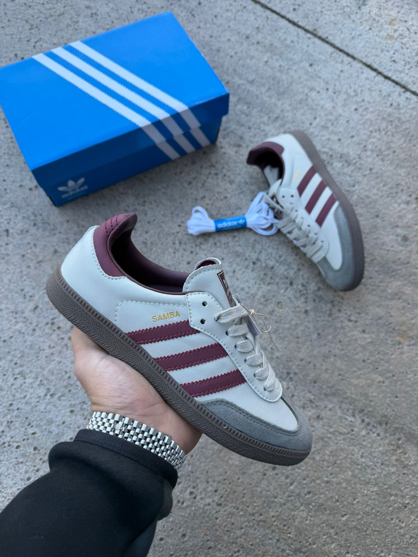 Adidas Samba White Vinotinto