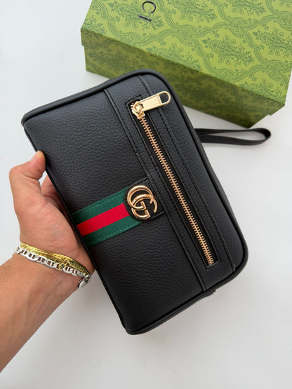 Cartera Gucci Ophidia Web Negro Dorado