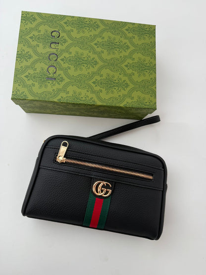 Cartera Gucci Ophidia Web Negro Dorado